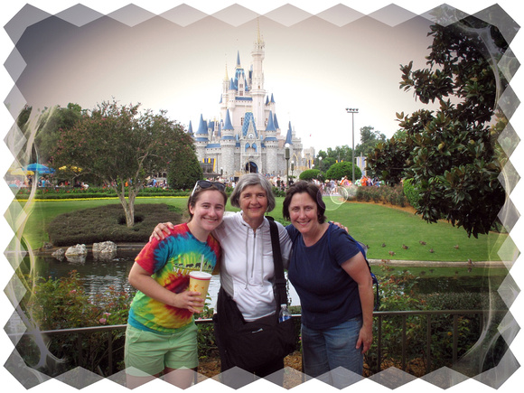 The three of us in front of the Disney Castle