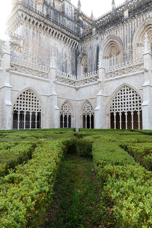 Monastery of Bathalha  in cloister in Portugal