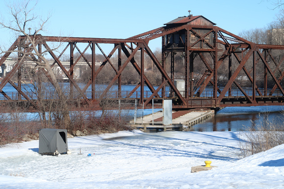 PAD Feb 16 Ice Shanty and Train Trestle on the Fox River