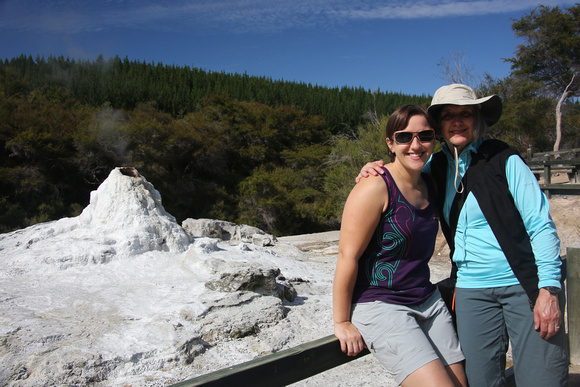 Marie and Mom at Wai o tapu in NZ