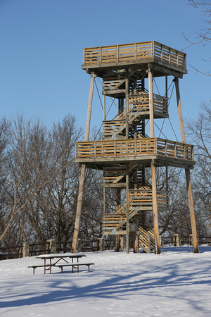 PAD Feb 2 Observation Tower on a Cold Winter Day
